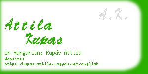 attila kupas business card